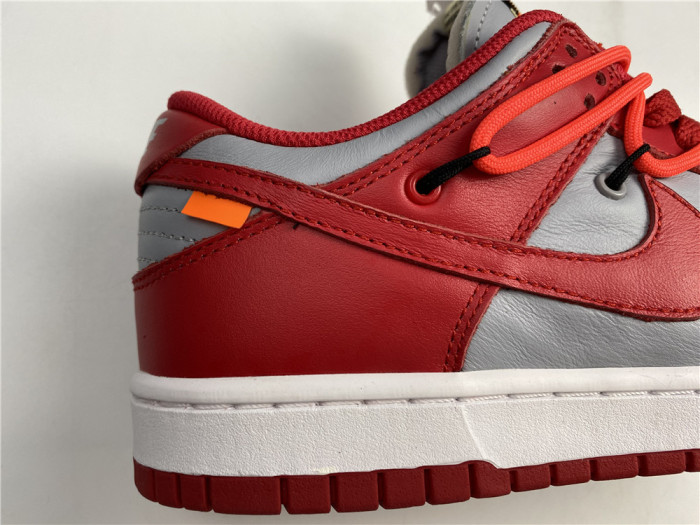 nike dunk low off-white university red - ct0856-600