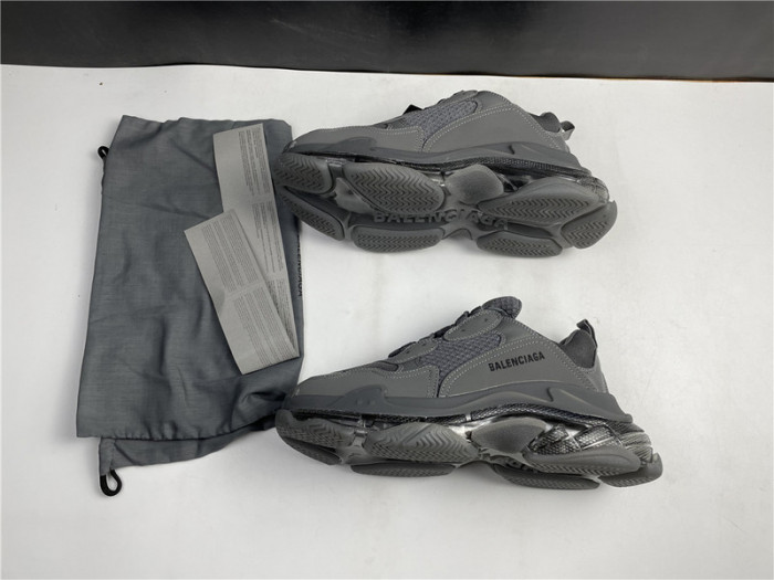 bl triple s trainers sneakers grey black 041505