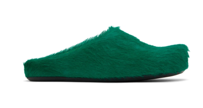 MARNI FUCHSIA LONG HAIR-FUSSBET SABOT SLIPPERS 2412207