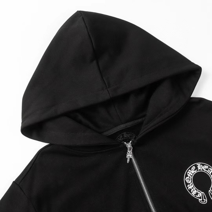 Ch*0me He**ts horseshoe floral zip up hoodie fw00150