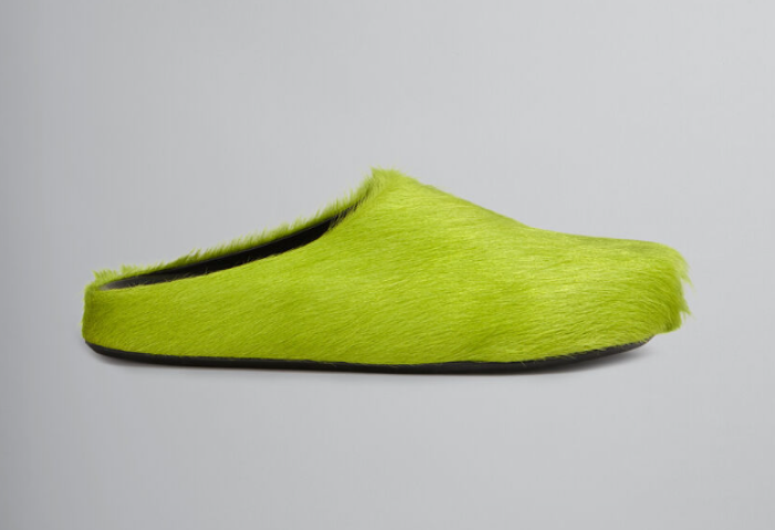 MARNI FUCHSIA LONG HAIR-FUSSBET SABOT SLIPPERS 2412204