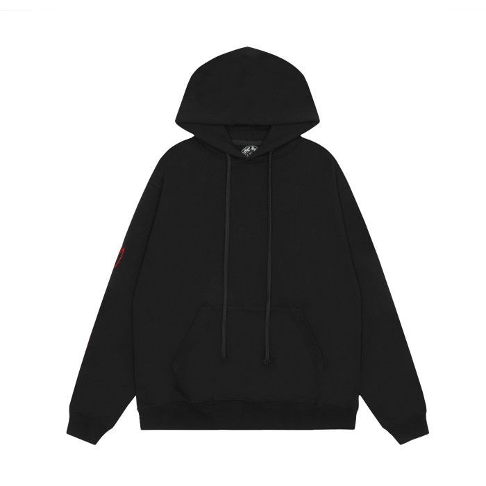 Ch*0me He**ts horseshoe floral zip up hoodie ke810