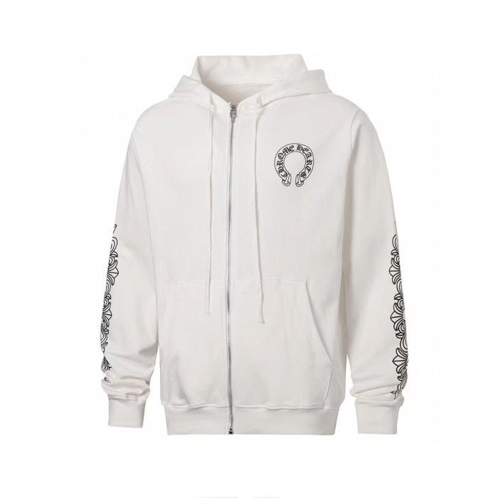 Ch*0me He**ts horseshoe floral zip up hoodie fw00151