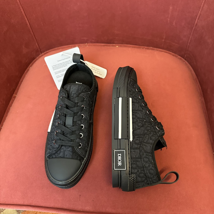 Dior B23 Low Top Canvas Oblique Black D03